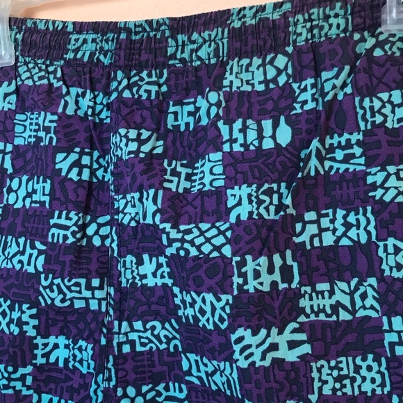 Pierre Cardin Purple Teal Geometric Swim Trunks - Picture 2 of 6
